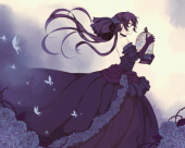 pandora hearts alice cage butterflies gothic dress profile view anime 18149 resized